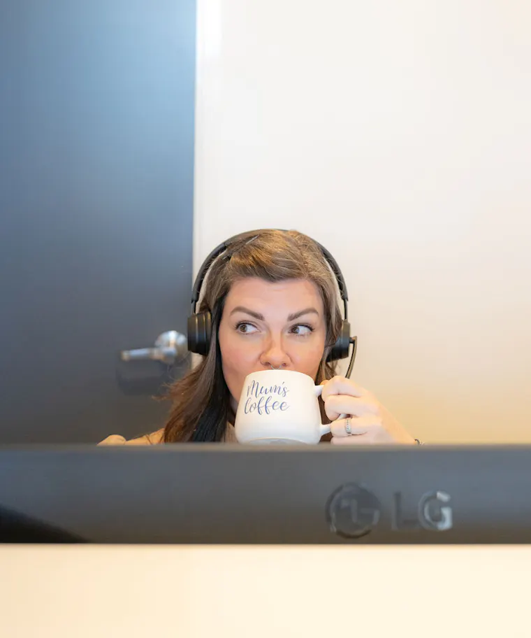Work-from-home-page headphones